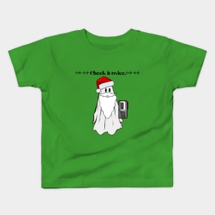 Check it twice Holiday Winter Ghost Kids T-Shirt